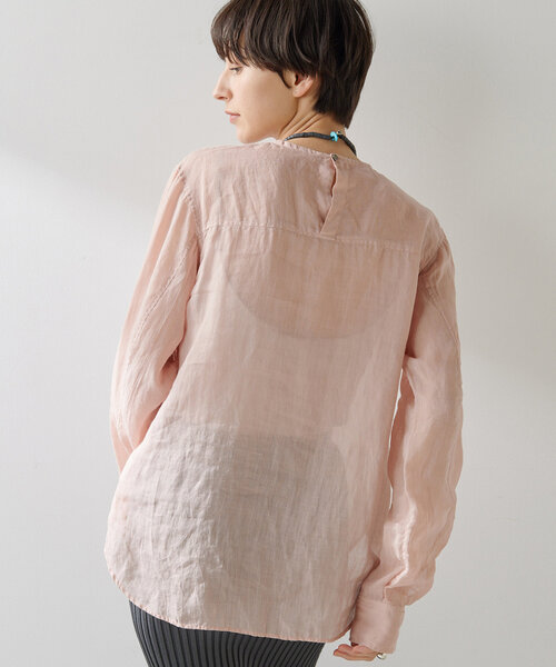 Whim Gazette ブラウス シャツ クルーネックラミーブラウス
