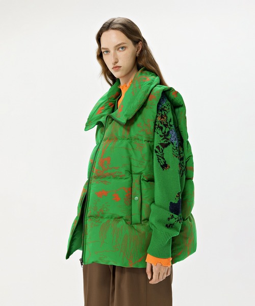 ベスト ジレ Small Bridges ＆ Flowing Water Lines Quilted Down Vest / ダウンベスト レディース