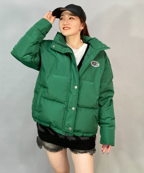 「ROXY」 ダウンジャケット L グリーン レディース_画像6