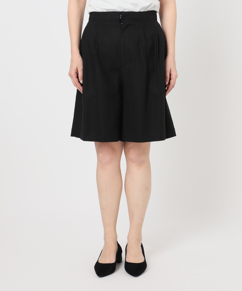 SLOBE IENA パンツ リネンレーヨンハーフキュロット レディース