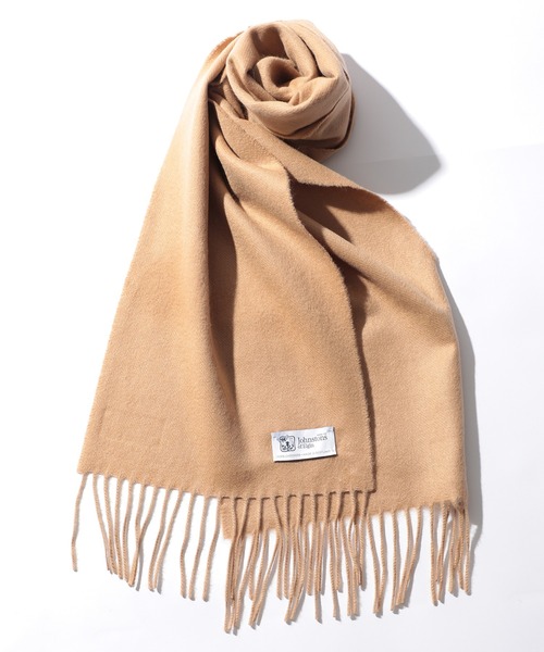 【美品】Johnstons of Elginカシミヤ100% マフラー　キャメル Johnstons of Elgin（ジョンストンズ オブ エルガン） マフラー FREE