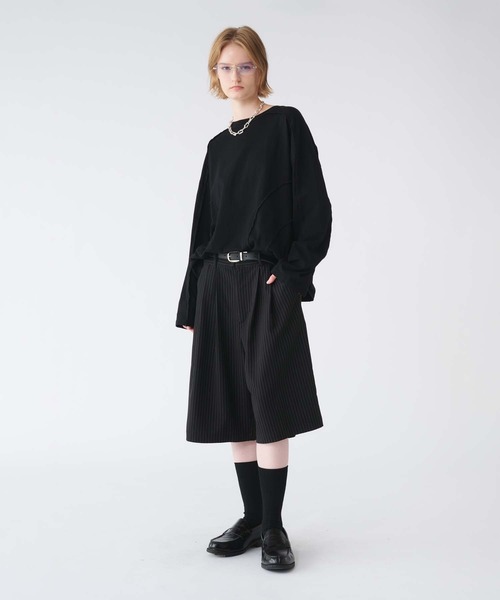 大幅値下げ クラネ two tuck half pants 黒　ハーフパンツ 大幅値下げ クラネ two tuck half pants 黒 ハーフパンツ