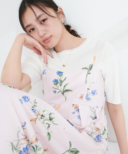 natural couture ガーデンフラワー柄フレアキャミワンピース ガーデンフラワー柄フレアキャミワンピース | natural couture