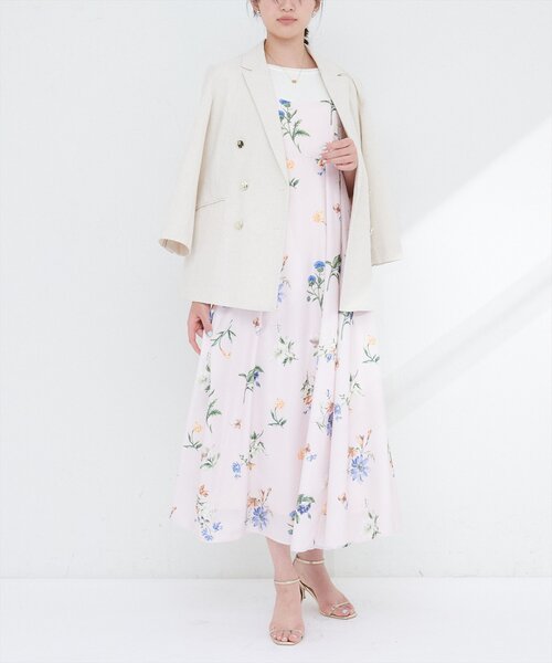 natural couture ガーデンフラワー柄フレアキャミワンピース ガーデンフラワー柄フレアキャミワンピース | natural couture