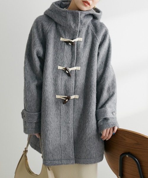 「natural couture」 ダッフルコート FREE グレイッシュベージュ レディース_画像2