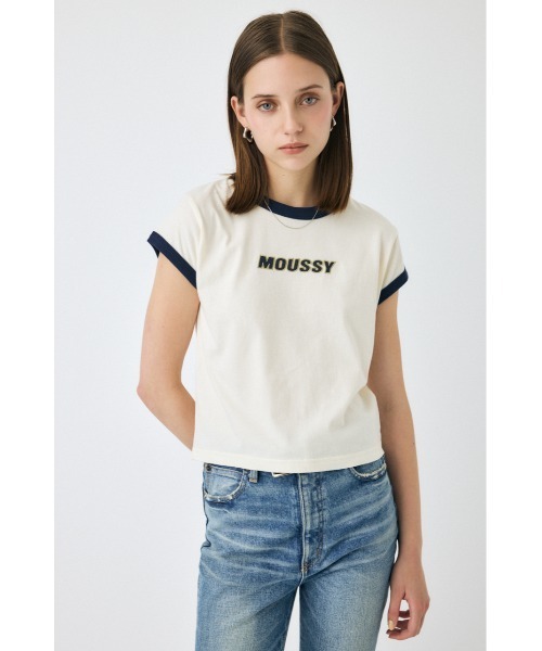 MARANI JEANS 売れ筋商品|||マラーニ ジーンズ Tシャツ トップス レディース T-shirts White MOUSSY tシャツ 「ZOZO・一部店舗限定」MOUSSY RINGER TINY T