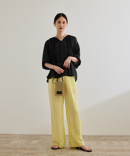ブラウス シャツ 楊柳スキッパー半袖ブラウス/洗える レディース ROPE' ブラウス シャツ 楊柳スキッパー半袖ブラウス/洗える