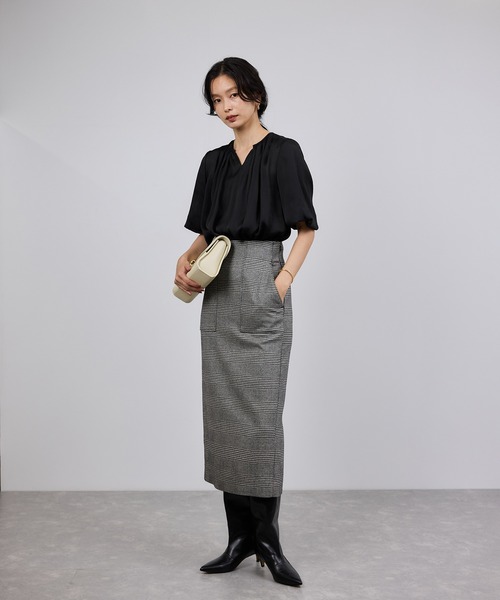 ROPE'（ロペ） ブラウス シャツ 半袖 シアー楊柳スキッパーブラウス