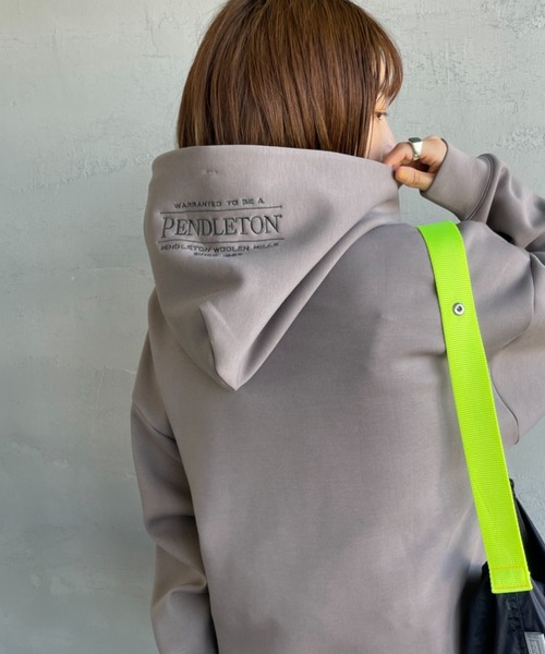 パーカー 「WEB先行予約」「PENDLETON/ペンドルトン」 別注 フード刺繍ロゴ ダンボールニット スウェットパーカー レディース メンズ