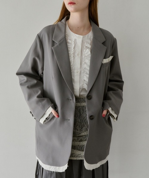 ジャケット テーラードジャケット oversized layered jacket