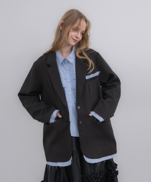 ジャケット テーラードジャケット oversized layered jacket