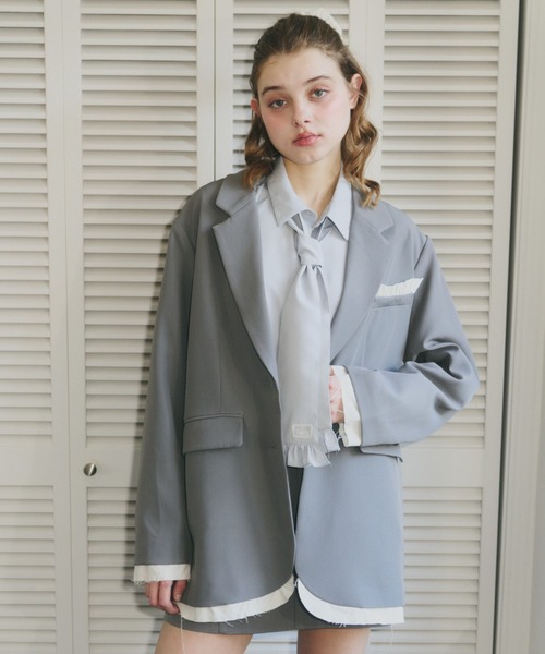 ジャケット テーラードジャケット oversized layered jacket