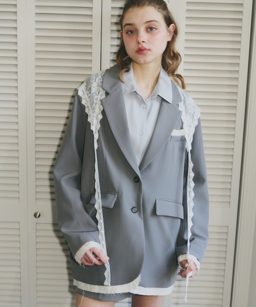 ジャケット テーラードジャケット oversized layered jacket