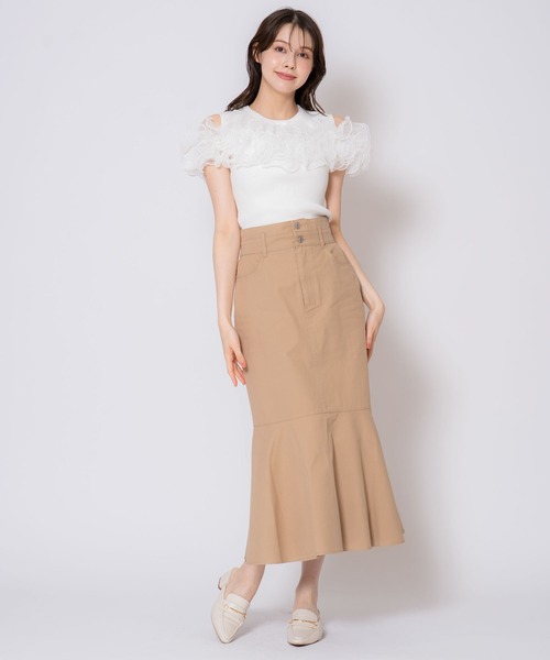 最終お値下げ 【新品、タグ付き】Noela ショルダーフリルニット NOELA（ノエラ） ニット セーター モチーフフリルニット レディース