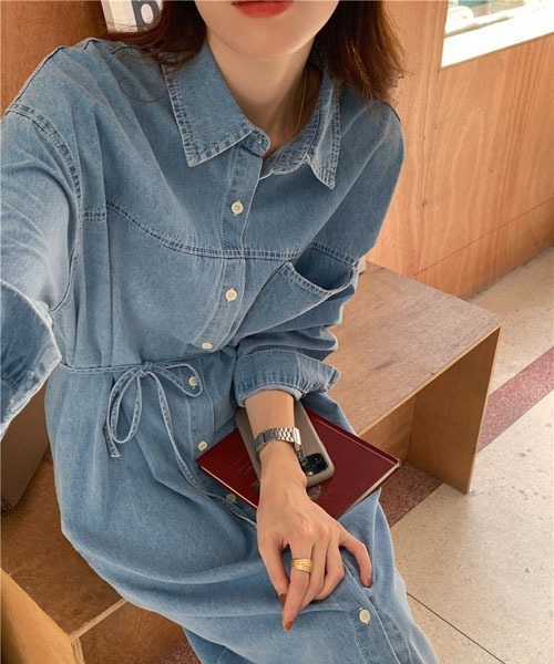 「gossip！ロサンゼルス」 シャツワンピース FREE ライトブルー レディース_画像6