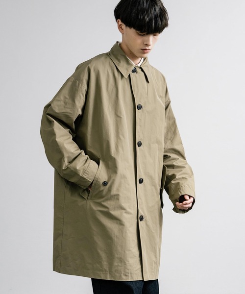 Audience（オーディエンス） ステンカラーコート L カーキ メンズ