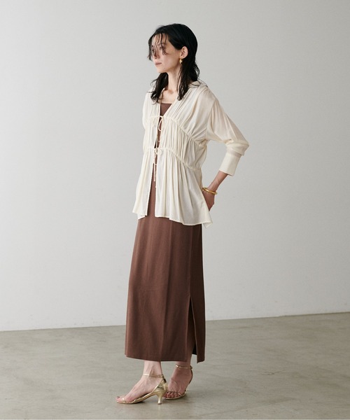 LARUTA（ラルータ） ブラウス シャツ 「LARUTA」パイピングギャザー 