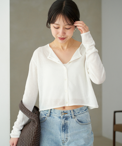 Plage petit カーディガン　ホワイト plage カーディガン 「有楽町店・WEB限定追加」petit レディース