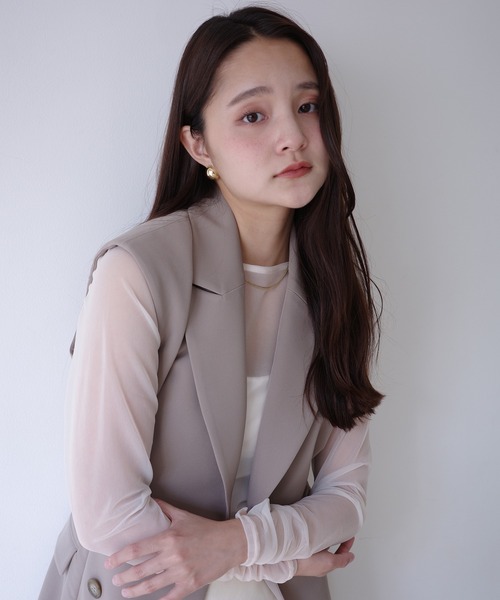 【eimy istoire 】シースルートップス　ベージュ eimy istoire 】シースルートップス ベージュ - メルカリ
