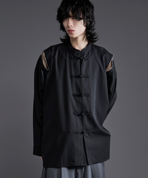 Ellno Loset(エルノロゼット) シャツ ショルダージップチャイナ Ellno Loset(エルノロゼット) シャツ ショルダージップチャイナ