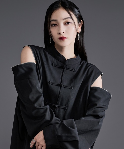 Ellno Loset（エルノロゼット） シャツ ショルダージップチャイナ