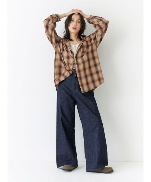 アングリッド✨ルーズチェックシャツ Ungrid（アングリッド） ブラウス シャツ ビッグルーズチェックシャツ