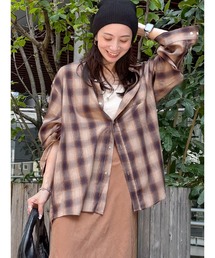 【新品】 ungrid 起毛ルーズチェックシャツ Ungrid（アングリッド） ブラウス シャツ ビッグルーズチェックシャツ