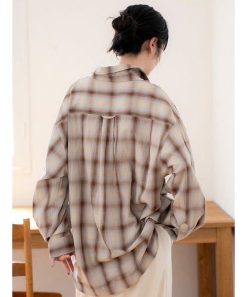 Ungrid  ルーズチェックシャツ Ungrid（アングリッド） ブラウス シャツ ビッグルーズチェックシャツ