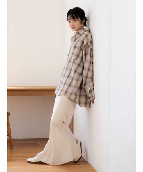 ｱﾝｸﾞﾘｯﾄﾞのチェックロングシャツ Ungrid（アングリッド） ブラウス シャツ ビッグルーズチェックシャツ