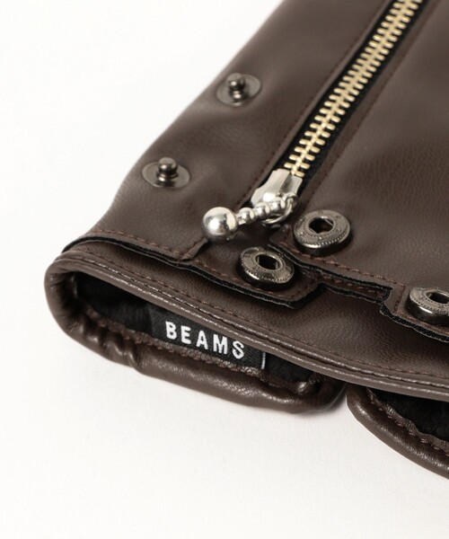 BEAMS（ビームス） 手袋 ダブル ライダース グローブ メンズ