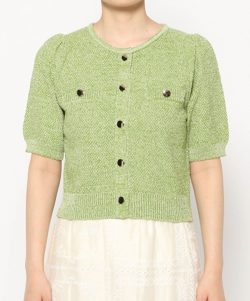 「mysty woman」 ニットカーディガン FREE グリーン レディース_画像8