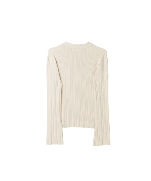 完売商品　herlipto Trois Rib Knit Polo Top M herlipto Trois Rib Knit Polo Top M ブラック