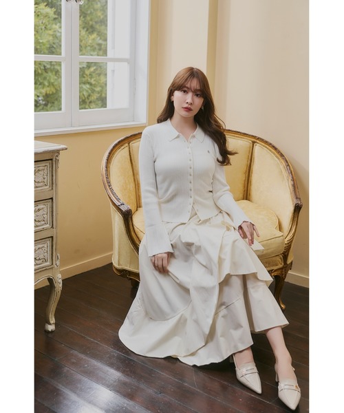 Her lip to ニット セーター Trois Rib Knit Polo Top レディース