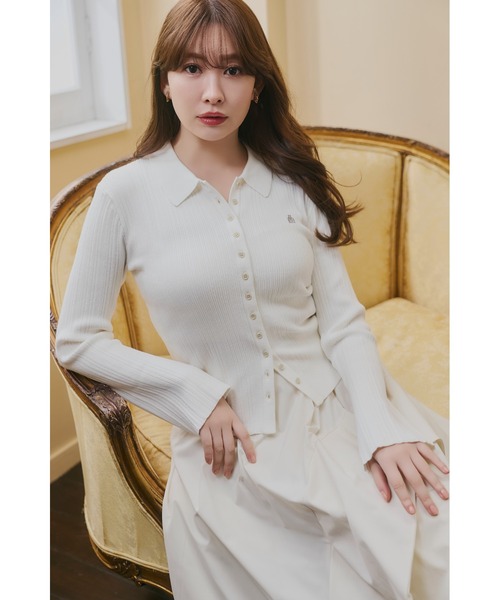 Her lip to ニット セーター Trois Rib Knit Polo Top レディース