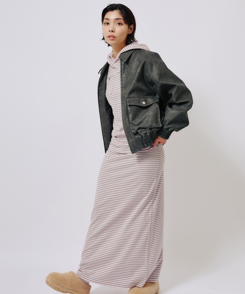 atmos girls コート アウター atmos pink Faux Leather Jacket