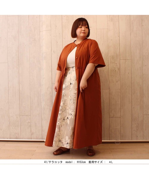 「MB mint breeze」 半袖ワンピース LL オレンジ レディース_画像7