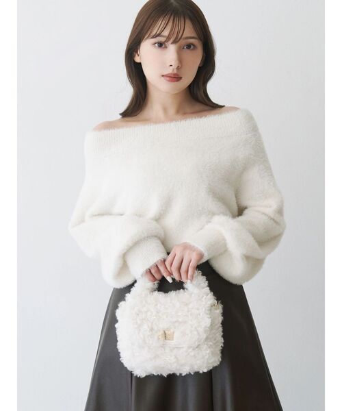MERCURYDUO ミニシャギーオフショルニット MERCURYDUO（マーキュリーデュオ） ニット セーター オープン