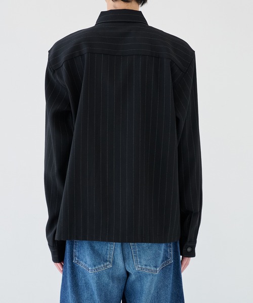 JieDa（ジエダ） シャツ 「JieDa」WOOL STRIPE ZIP SHIRT メンズ
