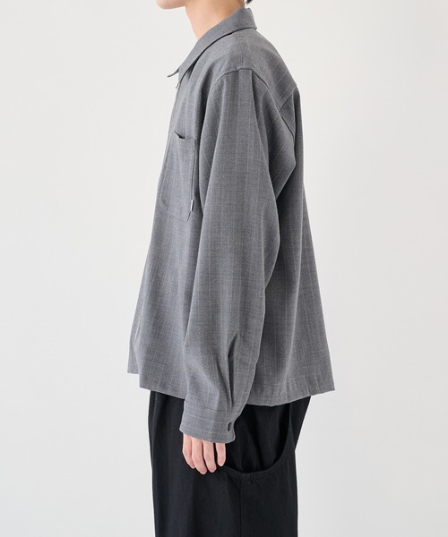 JieDa（ジエダ） シャツ 「JieDa」WOOL STRIPE ZIP SHIRT メンズ