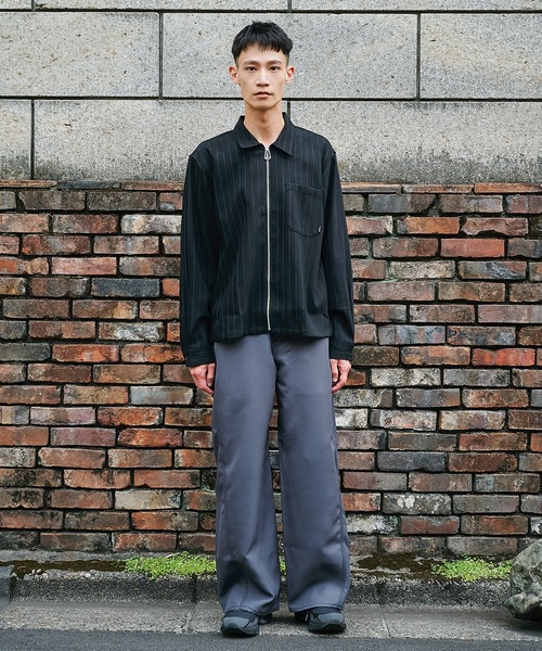 JieDa（ジエダ） シャツ 「JieDa」WOOL STRIPE ZIP SHIRT メンズ