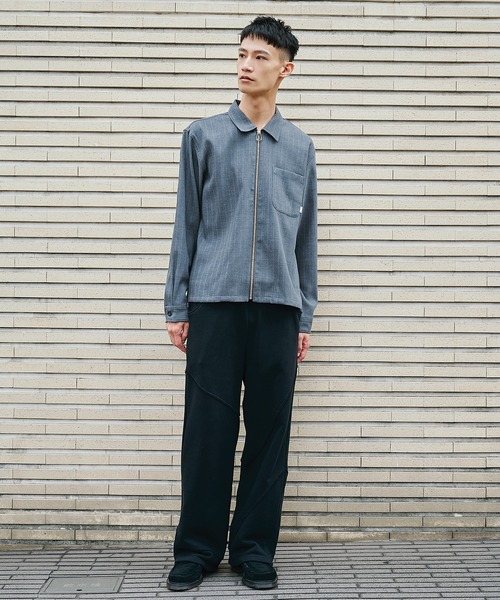 JieDa（ジエダ） シャツ 「JieDa」WOOL STRIPE ZIP SHIRT メンズ