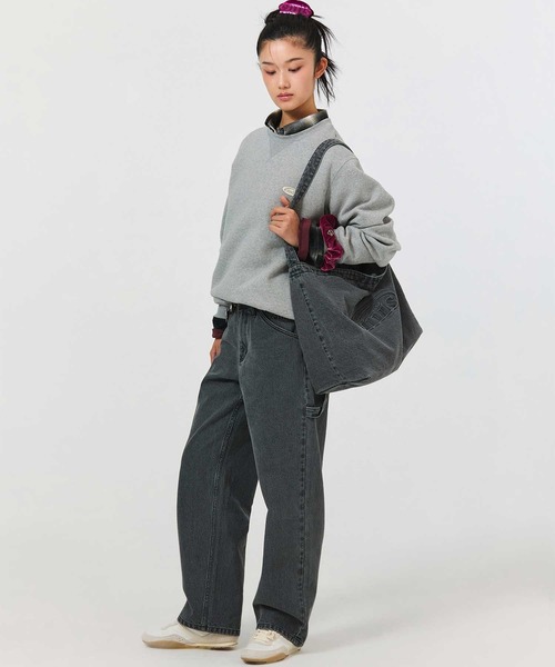 emis ショルダーバッグ バッグ LOGO EMBOSSED DENIM SHOULDER BAG 