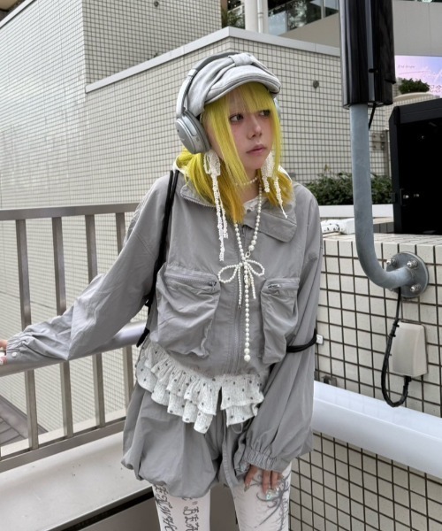 ブルゾン アウター 「Nerd out XU」nylon crop jacket / 「ナード