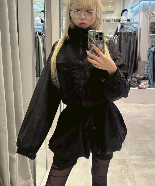 ブルゾン アウター 「Nerd out XU」nylon crop jacket / 「ナード