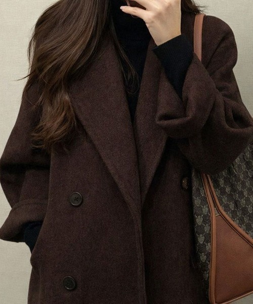 LUCPY コート チェスターコート オーバーサイズロングチェスターコート