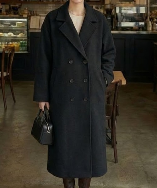 LUCPY コート チェスターコート オーバーサイズロングチェスターコート