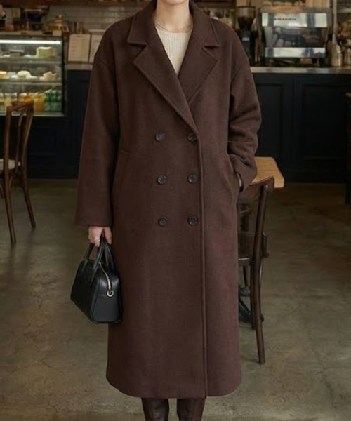 LUCPY コート チェスターコート オーバーサイズロングチェスターコート