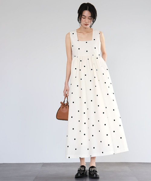 「ELFRANK」 ノースリーブワンピース FREE オフホワイト レディース_画像5