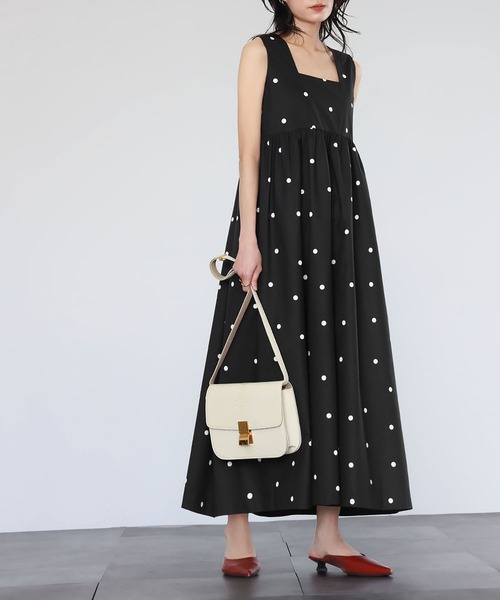 「ELFRANK」 ノースリーブワンピース FREE オフホワイト レディース_画像9