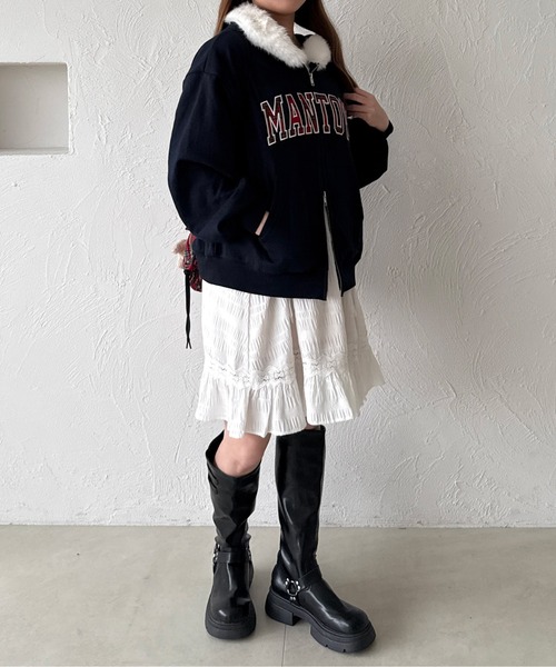 kutir（クティール） パーカー パッチワークダブルジップファー